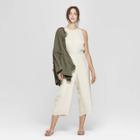 Women's Sleeveless Crew Neck Jumpsuit - A New Day Cream
