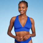 Women's Tall Triangle Ribbed Bikini Top - Shade & Shore Cobalt D/dd Cup, Blue