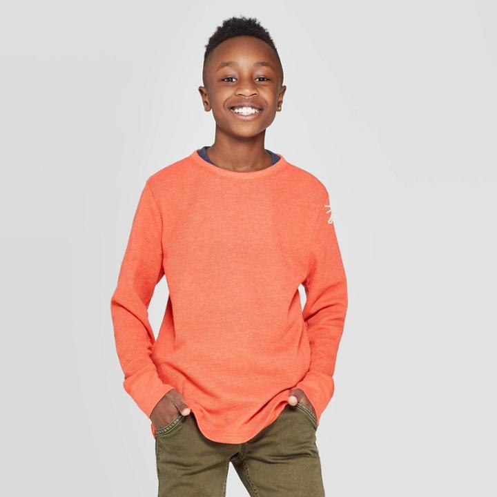Boys' Thermal T-shirt - Cat & Jack Orange L, Boy's,