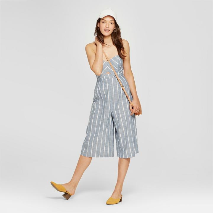 Women's Striped Tube Jumpsuit - Universal Thread Blue 14,