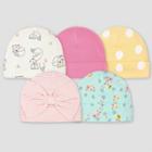 Gerber Baby Girls' 5pk Fox Caps - Pink