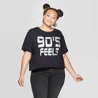Grayson Threads Women's Plus Size Short Sleeve 90's Feels Cropped Graphic T-shirt (juniors') - Black
