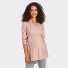 Long Sleeve Button-down Maternity Shirt - Isabel Maternity By Ingrid & Isabel Pink