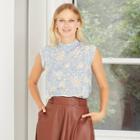 Women's Floral Print Sleeveless Blouse - Who What Wear Blue