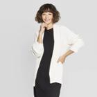 Women's Long Sleeve Chenille Open Cardigan - A New Day Cream (ivory)