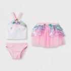 Baby Girls' 3pc Unicorn Tankini Set - Cat & Jack Pink