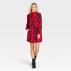 Women's Bishop Long Sleeve Dress - Who What Wear Red