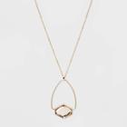 Wire Frame Hexagon Pendant Necklace - A New Day Light Pink, Women's,