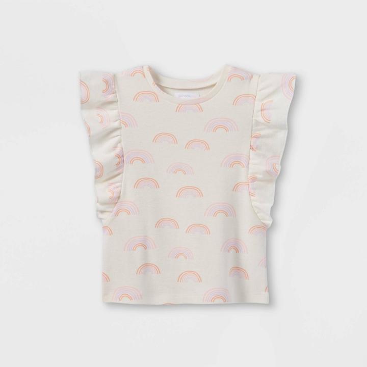 Grayson Mini Toddler Girls' Ruffle T-shirt - Cream