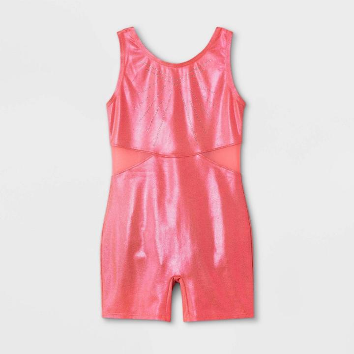 Girls' Sparkle Gymnastics Tank Biketard - Cat & Jack Peach