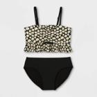 Girls' Daisy Print Midkini Set - Art Class Black