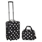 Rockland Rio 2pc Softside Carry On Luggage Set - Black Dot