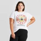 Women's Guns N' Roses Plus Size Boyfriend Fit Short Sleeve Graphic T-shirt - White