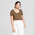 Women's Any Day Short Sleeve Scoop T-shirt With Shine - A New Day Brown