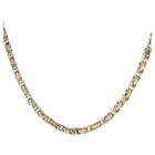 Men's West Coast Jewelry Goldplated And Silverplated Byzantine Chain Necklace, Size: Small, Gold