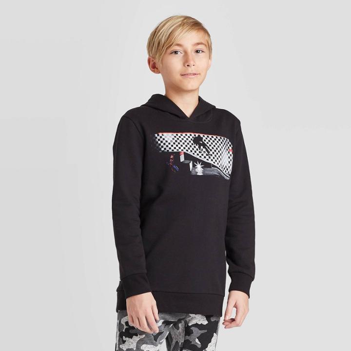 Boys' Spider-man Hidden Heroes Long Sleeve Sweatshirt - Art Class Black