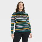 Women's Plus Size Mock Turtleneck Pullover Sweater - Ava & Viv Dark Green