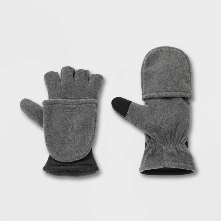 Men's Heroic Flip Top Fleece Gloves - All In Motion Heathered Gray