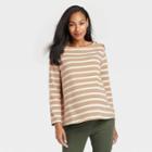 The Nines By Hatch Long Sleeve Jersey Maternity Blouse Tan