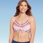 Women's Slimming Control Ruched Front Bikini Top - Beach Betty By Miracle Brands Coral