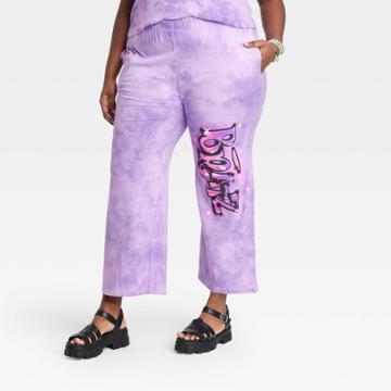 Mga Entertainment Women's Plus Size Bratz Sasha Graphic Wide Leg Lounge Pants - Lavender
