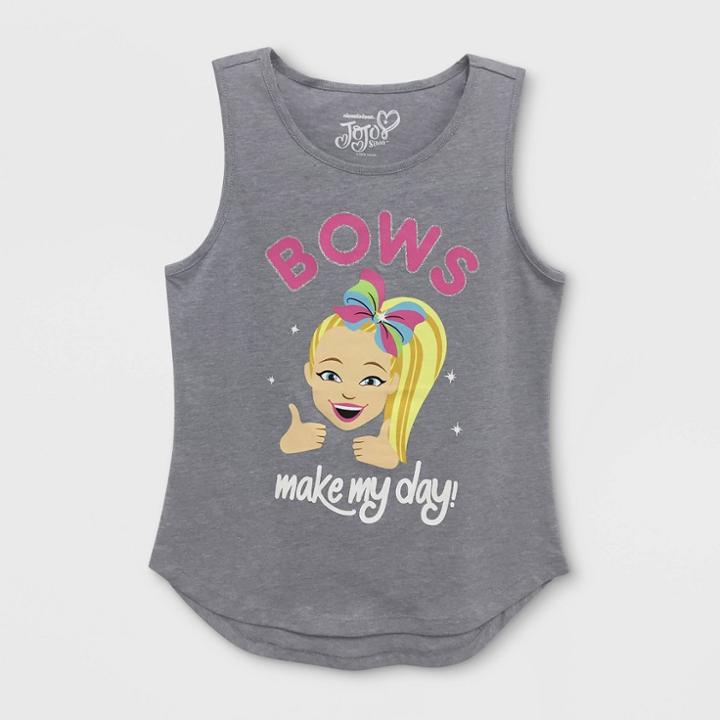 Nickelodeon Girls' Jojo Siwa Tank Top - Heather Gray