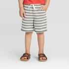 Toddler Boys' Stripe Novelty Knit Pull-on Shorts - Cat & Jack Gray 12m, Toddler Boy's