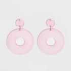 Translucent Small And Big Circles With Cut Out Drop Earrings - Wild Fable Pink