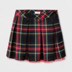 Girls' Pleated Plaid A-line Skirts - Cat & Jack Black