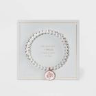 No Brand Rose Gold Two-tone Beaded Bracelet With Family Tree Charm - Gold/white