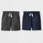 Toddler Boys' 2pk French Terry Play Pull-on Shorts - Cat & Jack Charcoal/navy 18m, Boy's, Gray