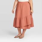 Women's Plus Size Midi Wrap Skirt - Universal Thread Blush Pink 1x, Women's,