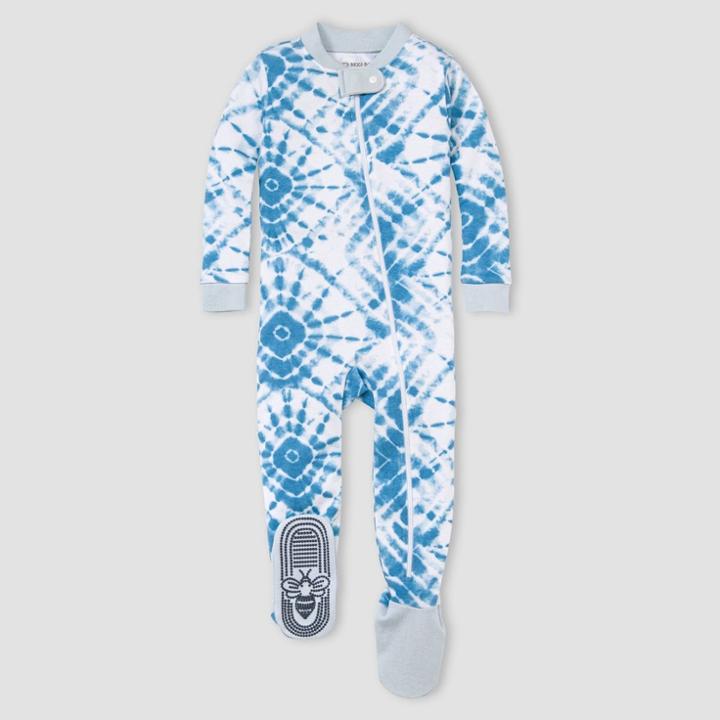 Burt's Bees Baby Baby Boys' Diamond Tie-dye Organic Cotton Snug Fit Footed Pajama -