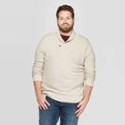 Men's Big & Tall Casual Fit Mock Collar Long Sleeve Shawl Pullover Sweater - Goodfellow & Co Oatmeal
