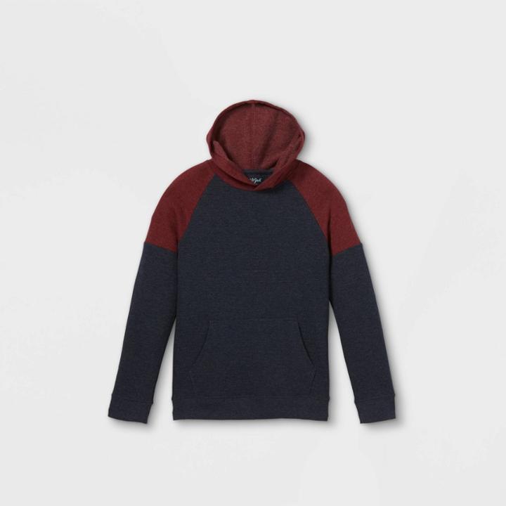 Boys' Color Block Hooded Sweatshirt - Cat & Jack Burgundy/blue