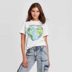 Women's Earth Lover Short Sleeve Boyfriend Graphic T-shirt - Recyclo (juniors') - White