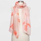 Women's Oblong Floral Print Scarf - A New Day Pink One Size, Women's