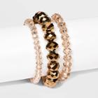 Copper And Blush Beaded, Stretch And Multi-strand Bracelet Set 3pc - A New Day Gold