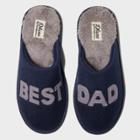 Men's Dluxe By Dearfoams Best Dad Slippers - Navy S, Men's, Size: Small, Blue Gray