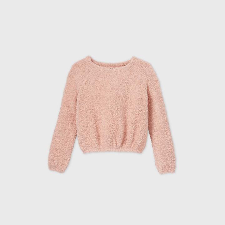 Girls' Crew Neck Knit Pullover - Art Class Pink