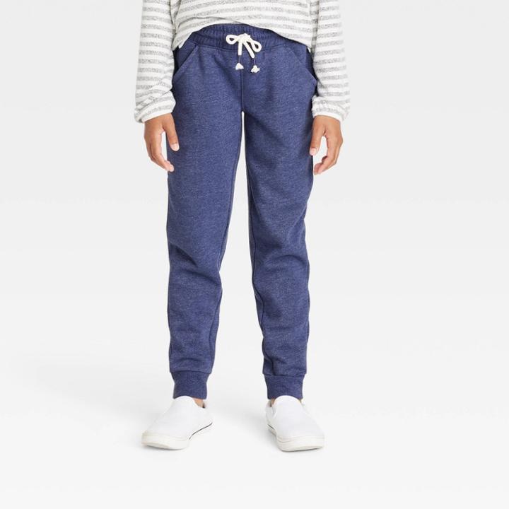 Girls' Fleece Jogger Pants - Cat & Jack Navy