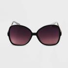 Women's Oversized Angular Butterfly Sunglasses - A New Day Black