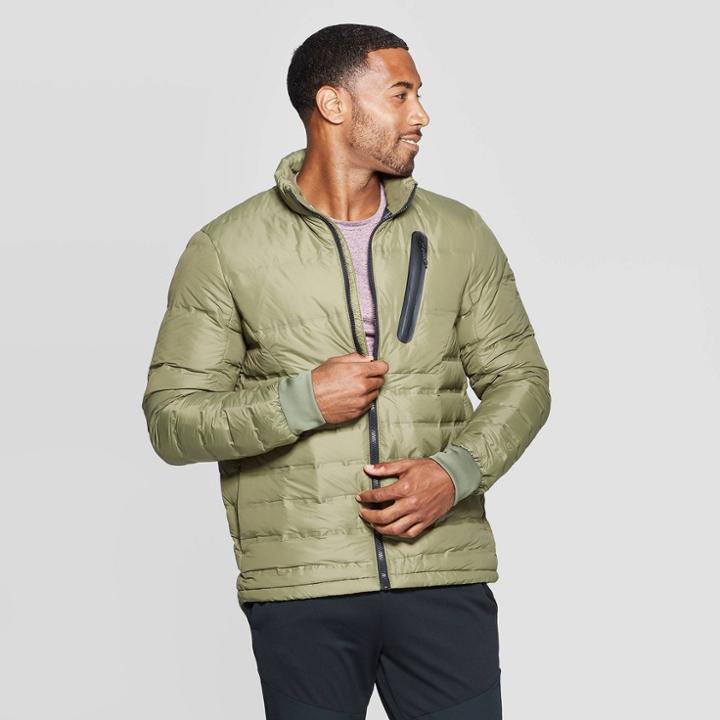 Men's Lightweight Puffer Jacket - C9 Champion Cliffside Green S, Size: Small, Cliffisde Green