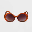Women's Oversized Round Sunglasses - A New Day Amber, Orange