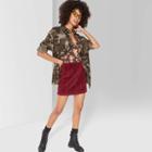 Women's High-rise Corduroy Mini Skirt - Wild Fable Burgundy