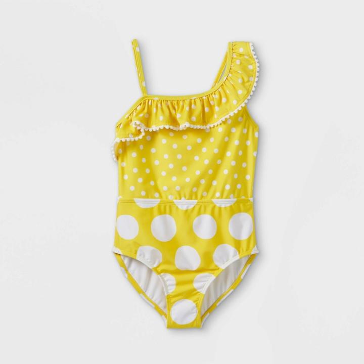 Girls' Polka Dot One Piece Swimsuit - Cat & Jack Yellow