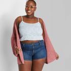 Women's Plus Size High-rise Jean Shorts - Wild Fable Blue Dusk