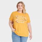 Women's Plus Size Graphic T-shirt - Ava & Viv Gold Printed X