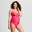 Maternity Flounce One Piece Swimsuit - Isabel Maternity By Ingrid & Isabel Pink