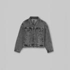 Plus Size Cropped Denim Trucker Jacket - Wild Fable Washed Gray